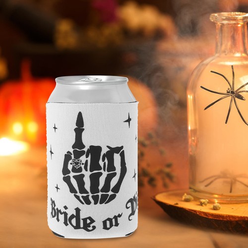White neoprene reusable beer - white,