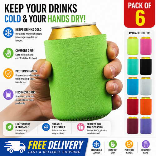 6pcs reusable beer can cooler - reusable,